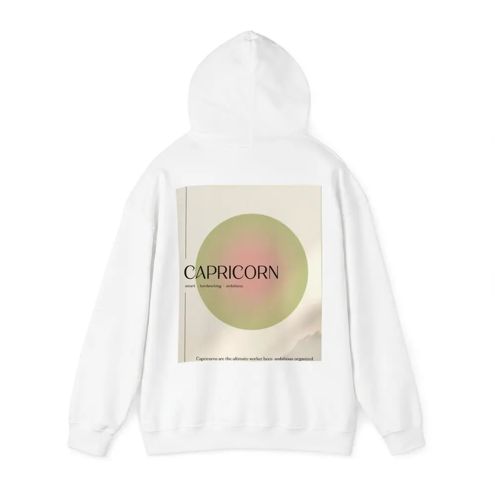 Capricorn Zodiac Sign Minimal Sage Circle – Hoodies