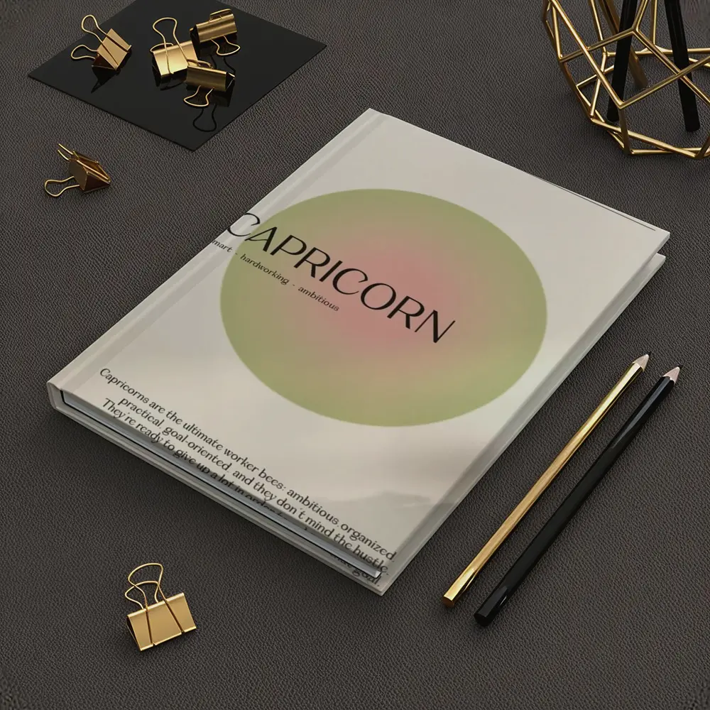 Capricorn Zodiac Sign Minimal Sage Circle – Notebooks