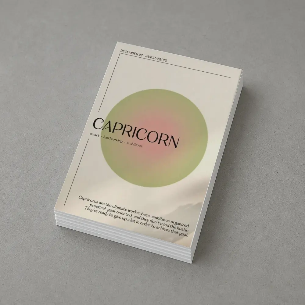 Capricorn Zodiac Sign Minimal Sage Circle – Postcards