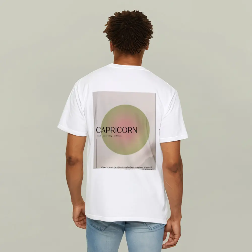 Capricorn Zodiac Sign Minimal Sage Circle – T-Shirts