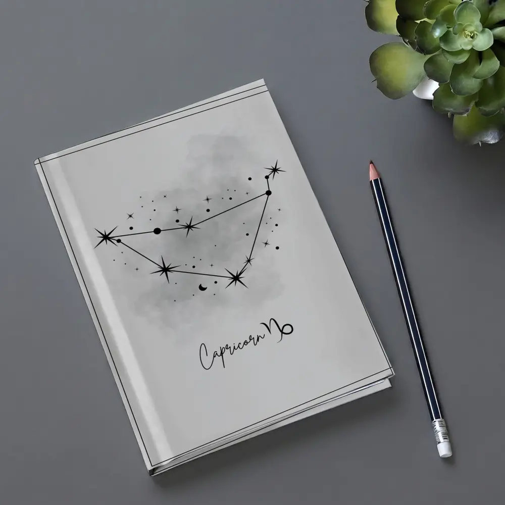 Capricorn Constellation Star Map Gray Art – Notebooks