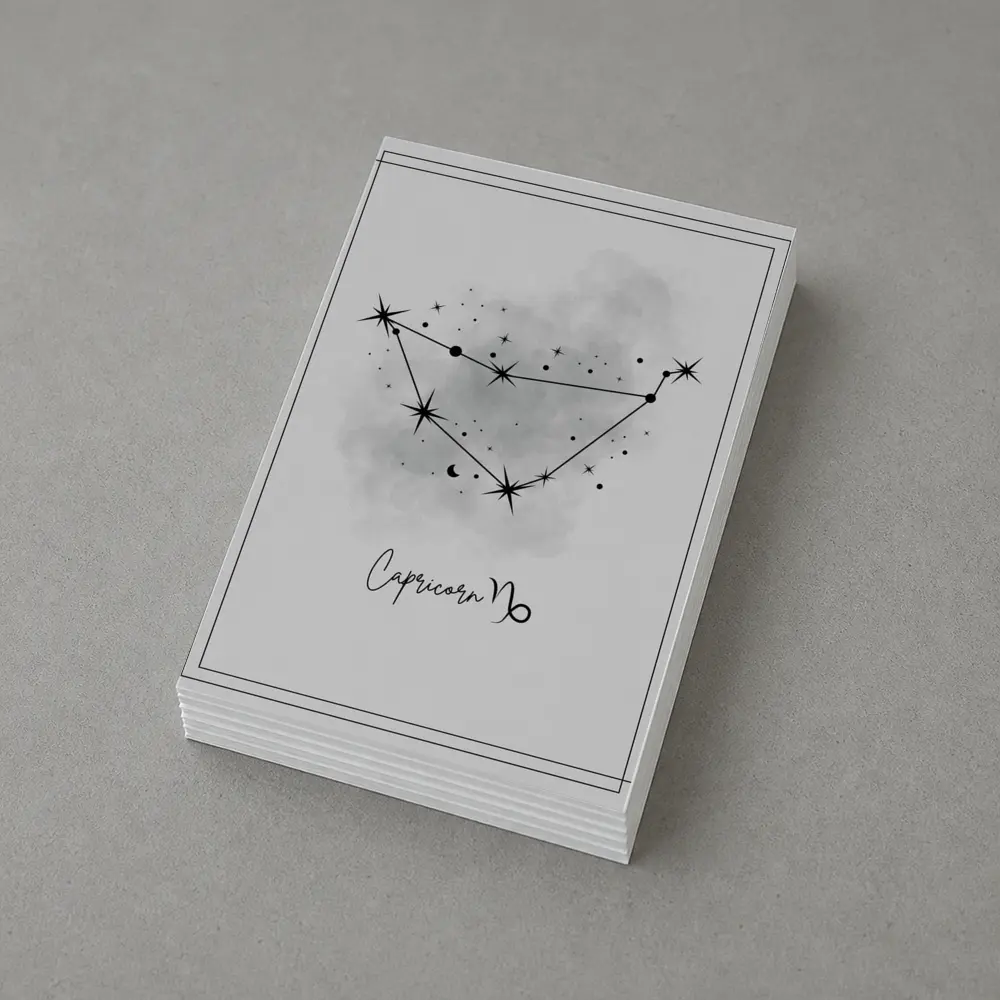 Capricorn Constellation Star Map Gray Art – Postcards