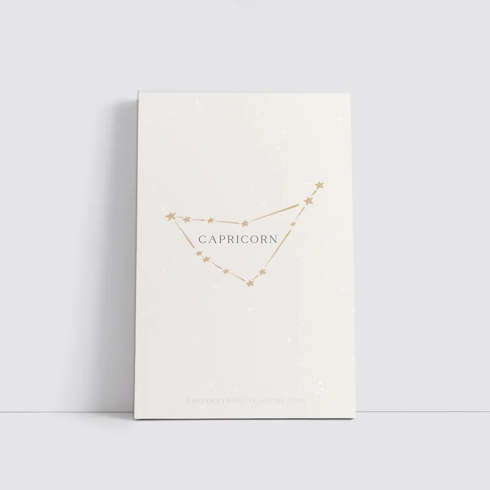 Capricorn Constellation Stars Beige Minimal Art – Wall Art