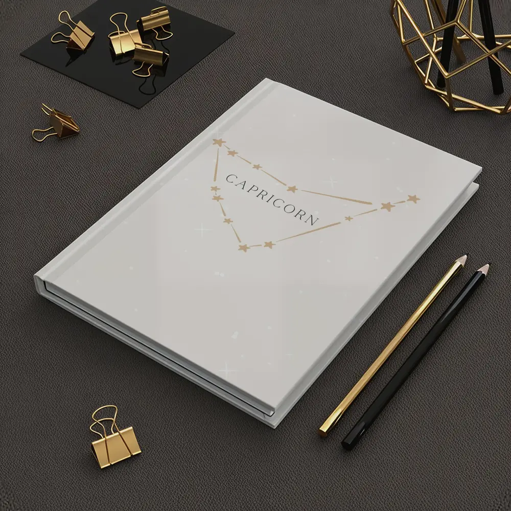 Capricorn Constellation Stars Beige Minimal Art – Notebooks