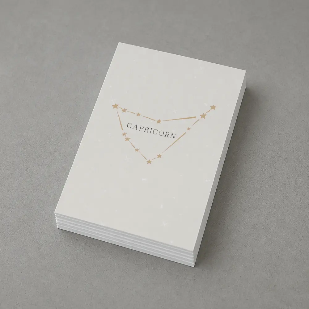 Capricorn Constellation Stars Beige Minimal Art – Postcards
