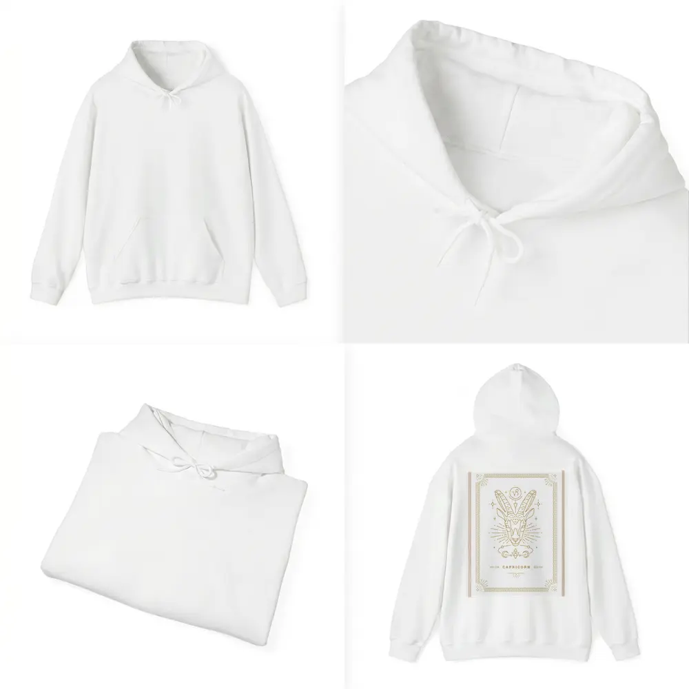 Capricorn Zodiac Sign Gold Line Art – Hoodies