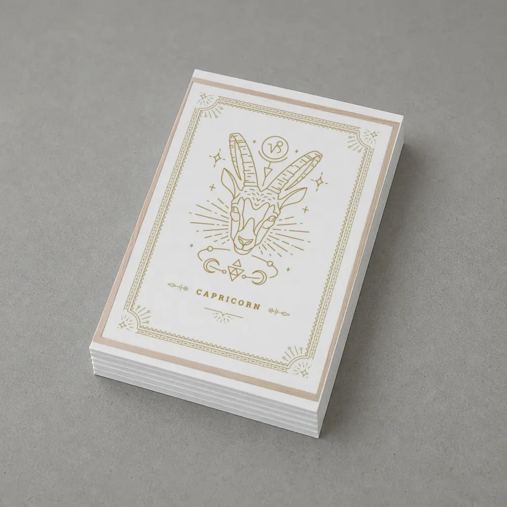 Capricorn Zodiac Sign Gold Line Art – Postcards