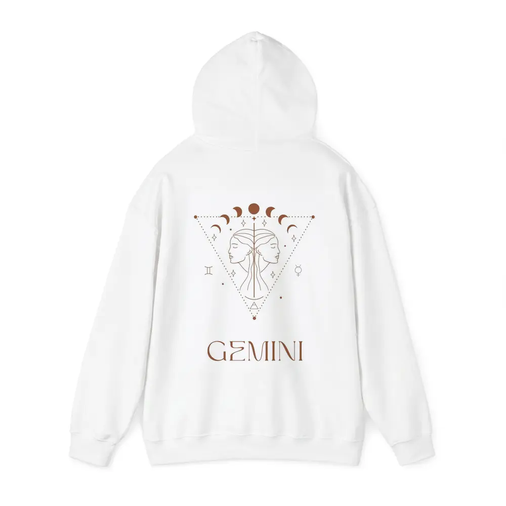 Gemini Zodiac Sign Celestial Line Art – Hoodies