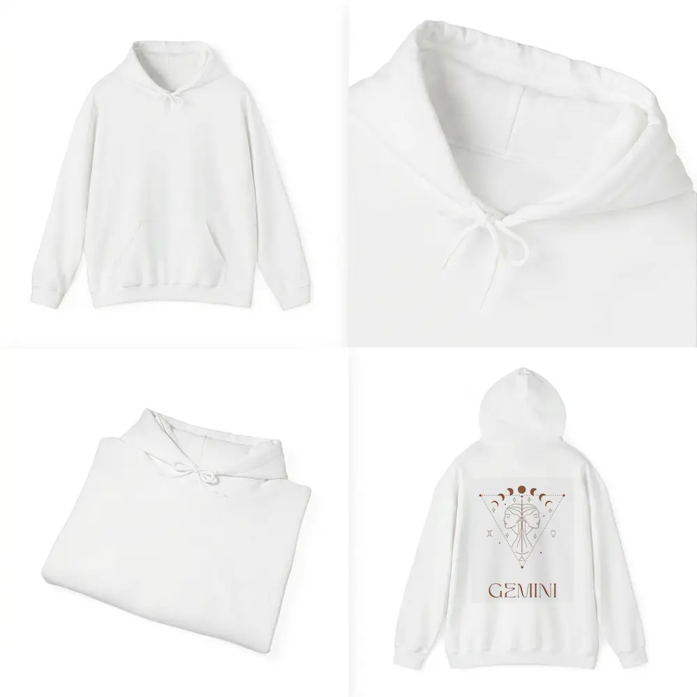 Gemini Zodiac Sign Celestial Line Art – Hoodies