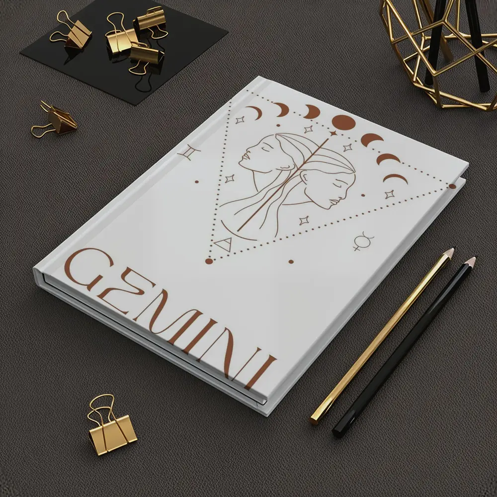 Gemini Zodiac Sign Celestial Line Art – Notebooks