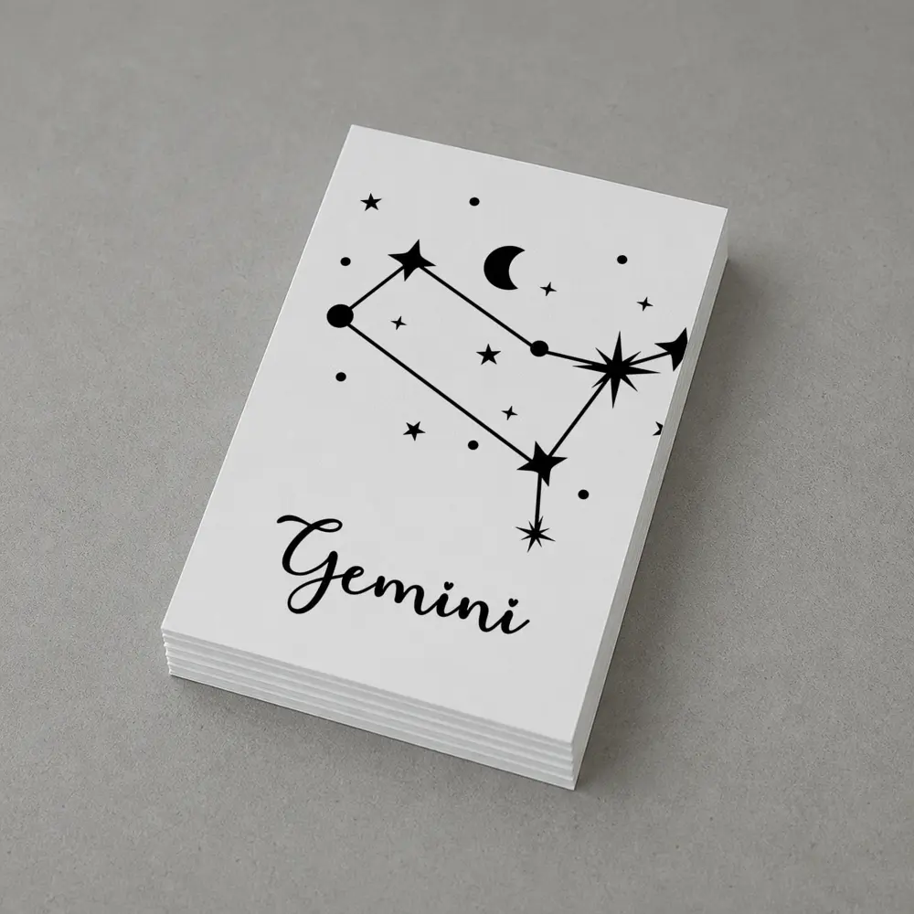 Gemini Constellation Stars Moon Black White – Postcards