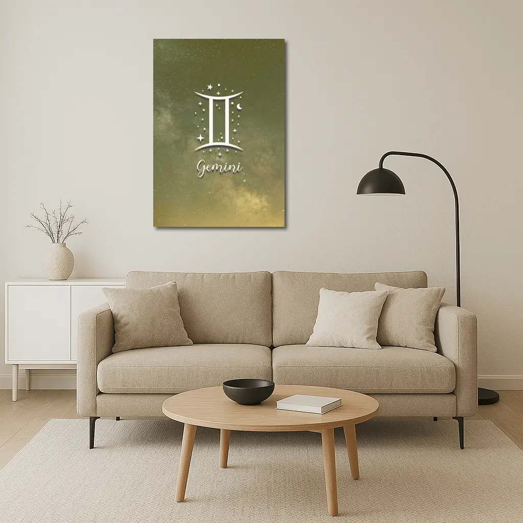 Gemini Zodiac Symbol Starry Night Sky – Wall Art