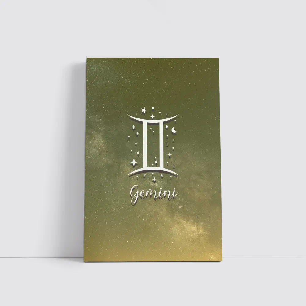 Gemini Zodiac Symbol Starry Night Sky – Wall Art