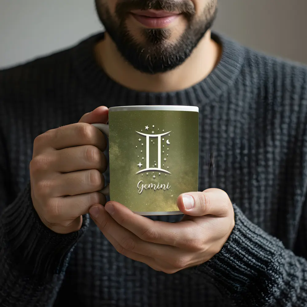 Gemini Zodiac Symbol Starry Night Sky – Mugs