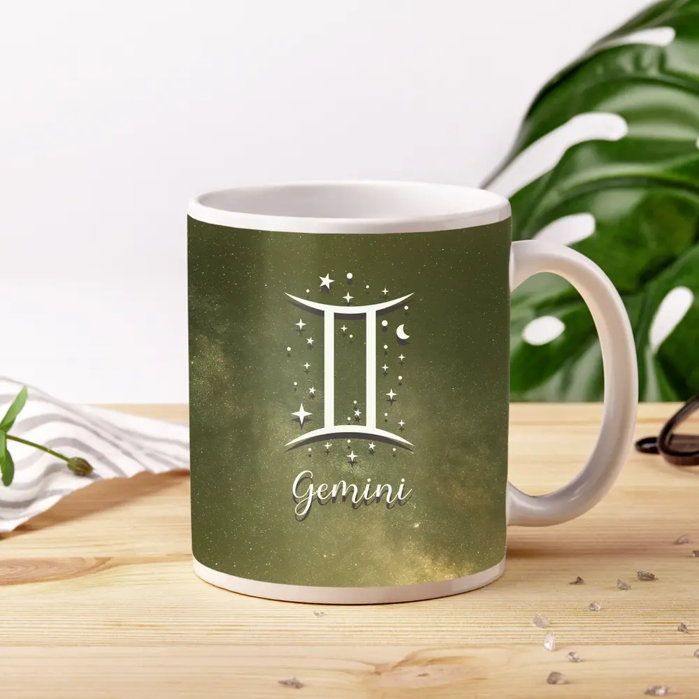 Gemini Zodiac Symbol Starry Night Sky – Mugs