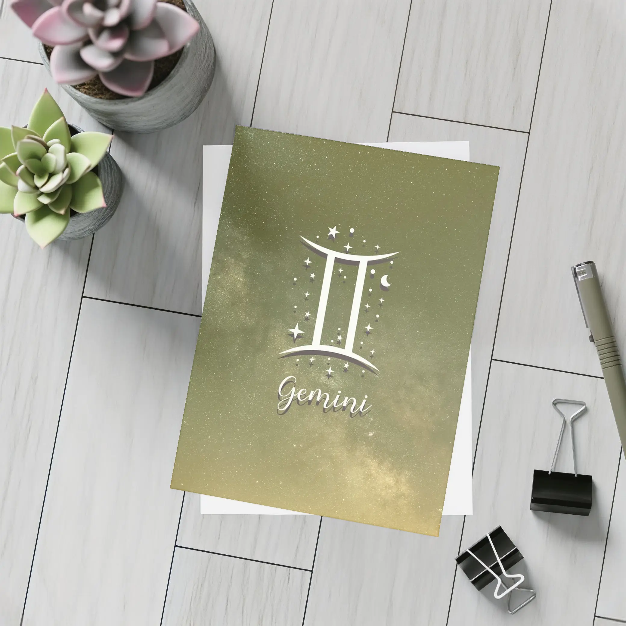 Gemini Zodiac Symbol Starry Night Sky – Postcards