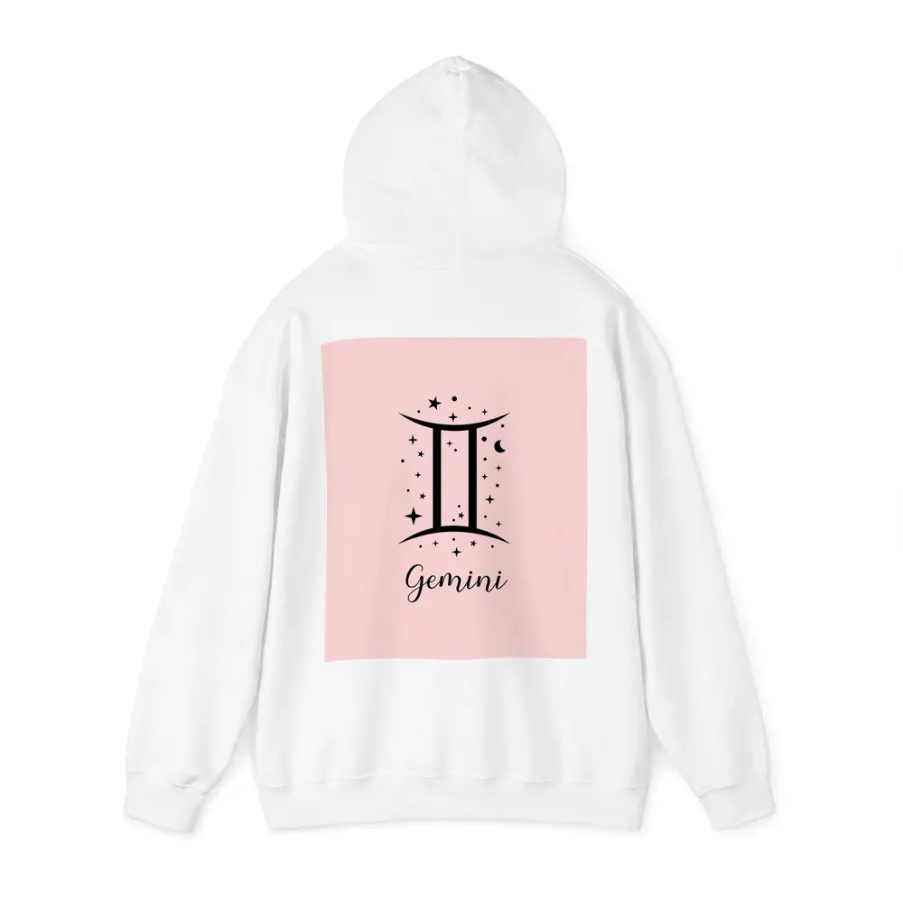 Gemini Zodiac Sign Black Pink Background – Hoodies