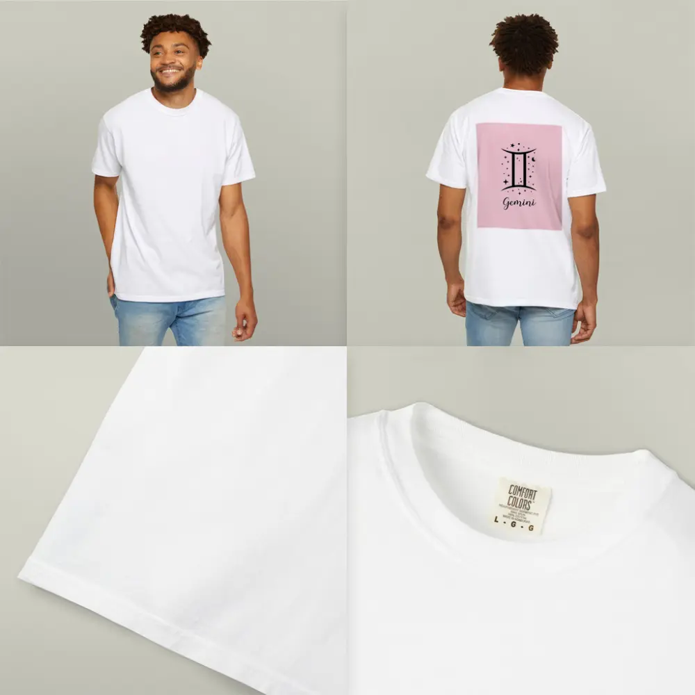 Gemini Zodiac Sign Black Pink Background – T-Shirts