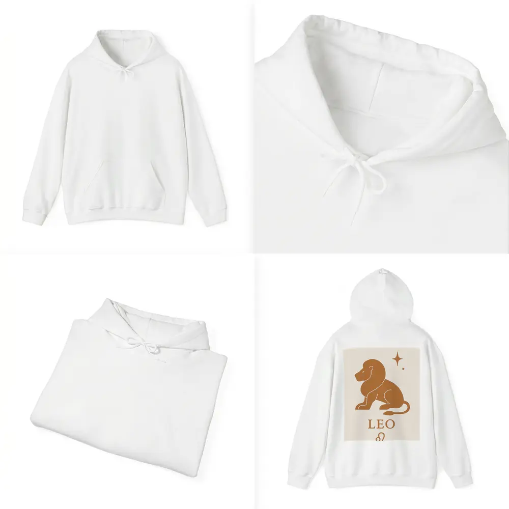Leo Zodiac Sign Lion Celestial Beige Art – Hoodies