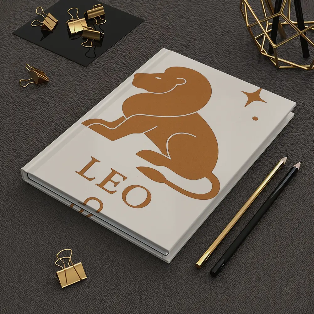 Leo Zodiac Sign Lion Celestial Beige Art – Notebooks