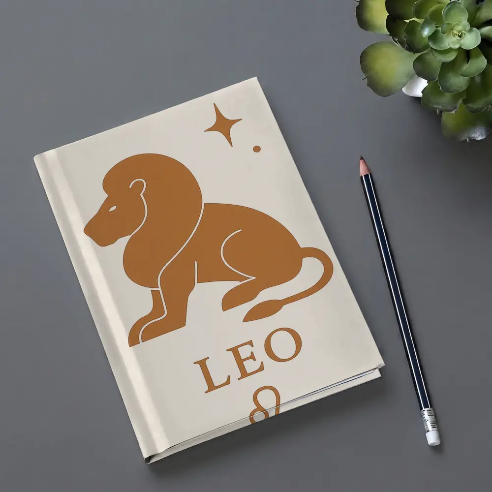 Leo Zodiac Sign Lion Celestial Beige Art – Notebooks