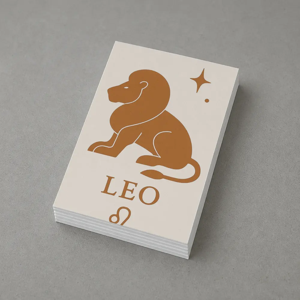 Leo Zodiac Sign Lion Celestial Beige Art – Postcards