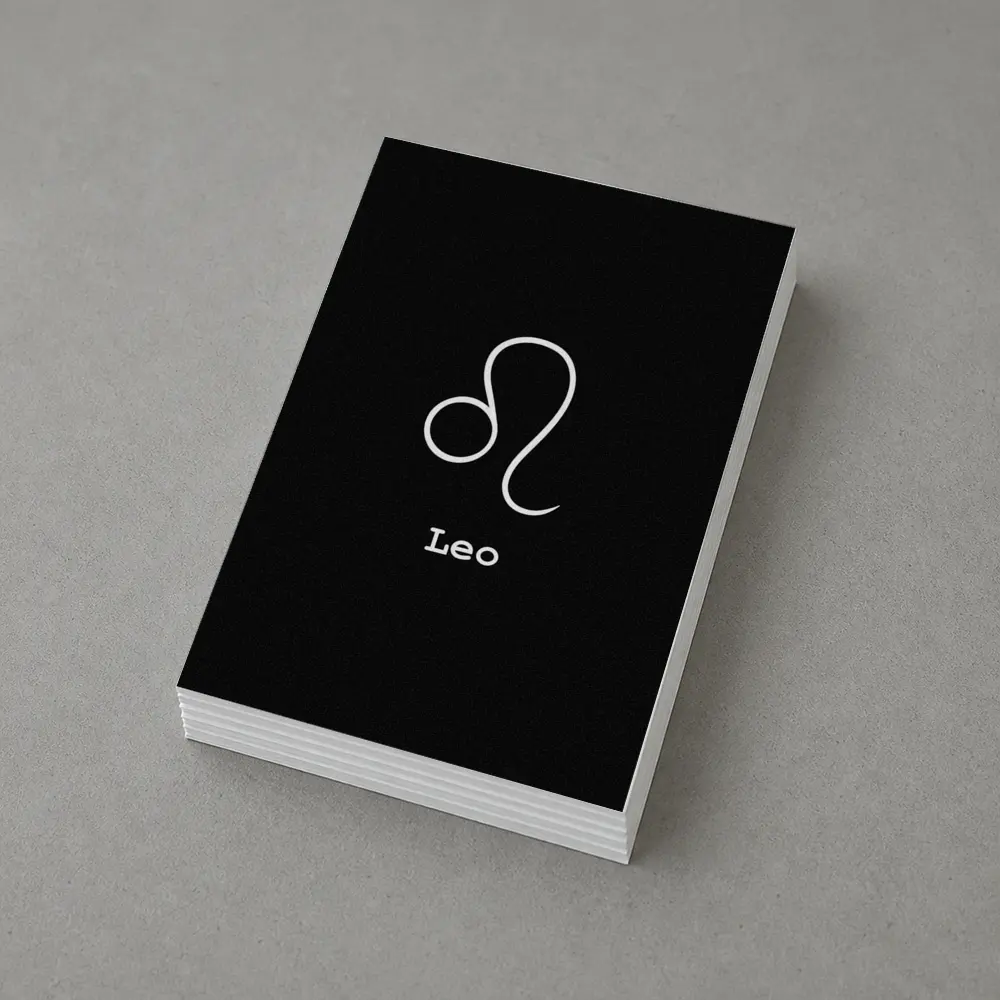 Leo Zodiac Symbol White On Black – Postcards