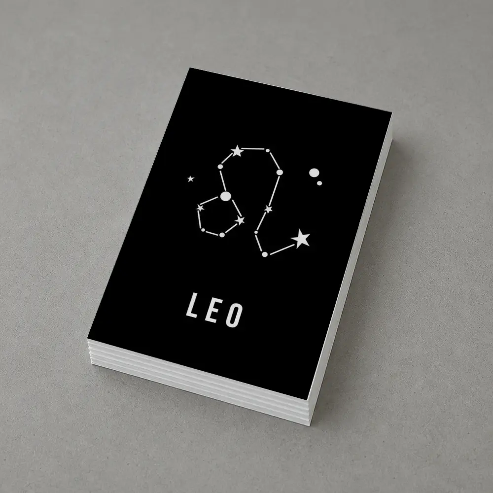 Leo Constellation Star Map Black Background – Postcards