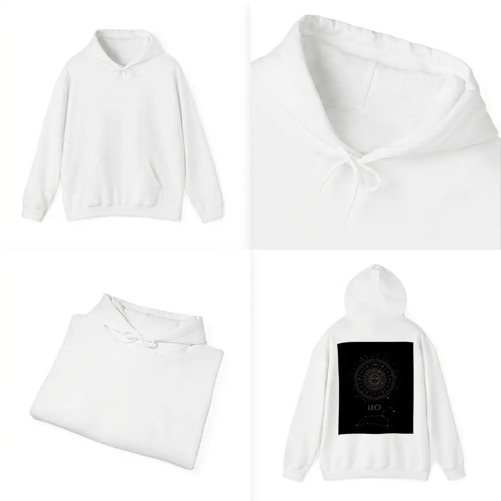 Leo Zodiac Wheel Constellation Black Background – Hoodies