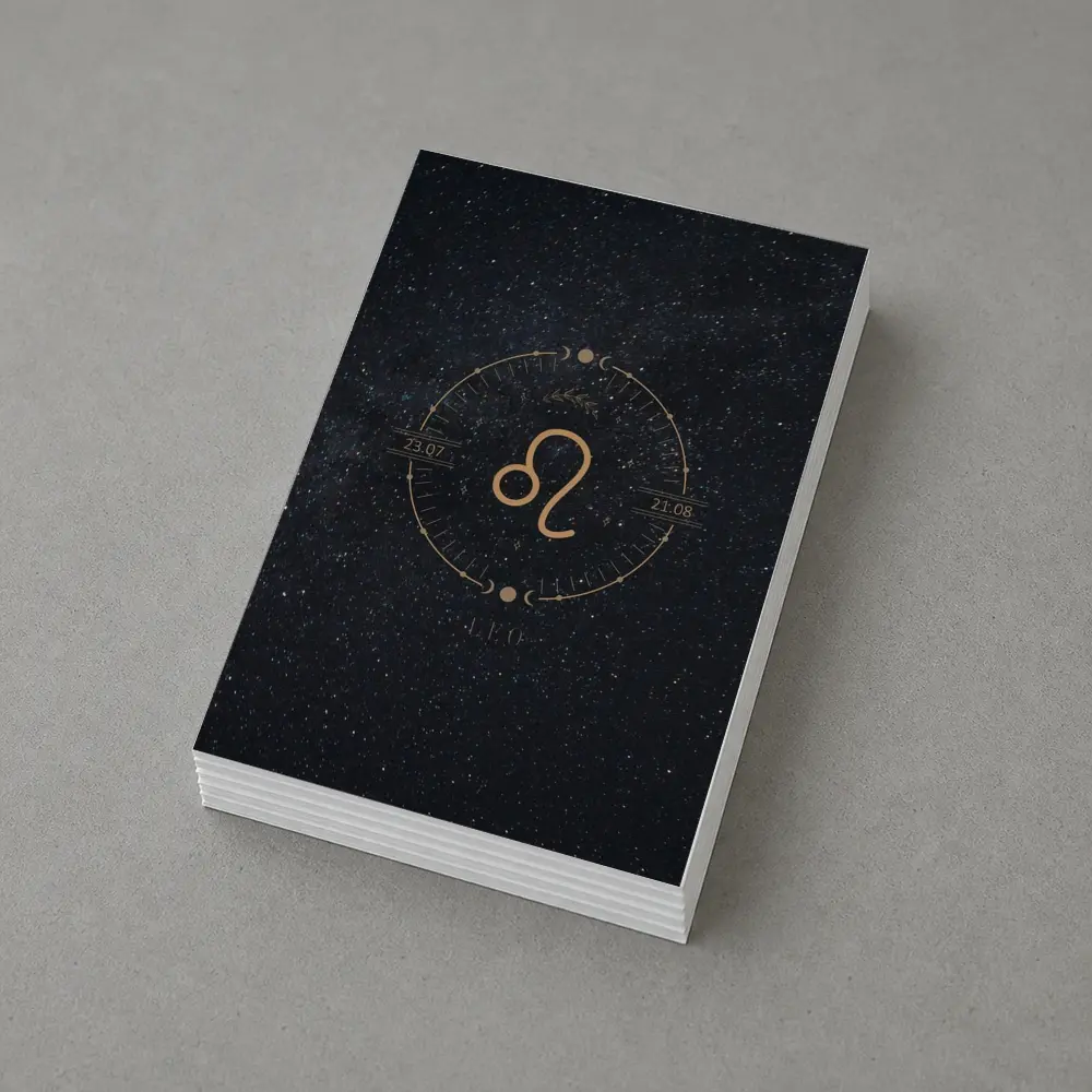 Leo Zodiac Sign Gold Dark Starry Background – Postcards