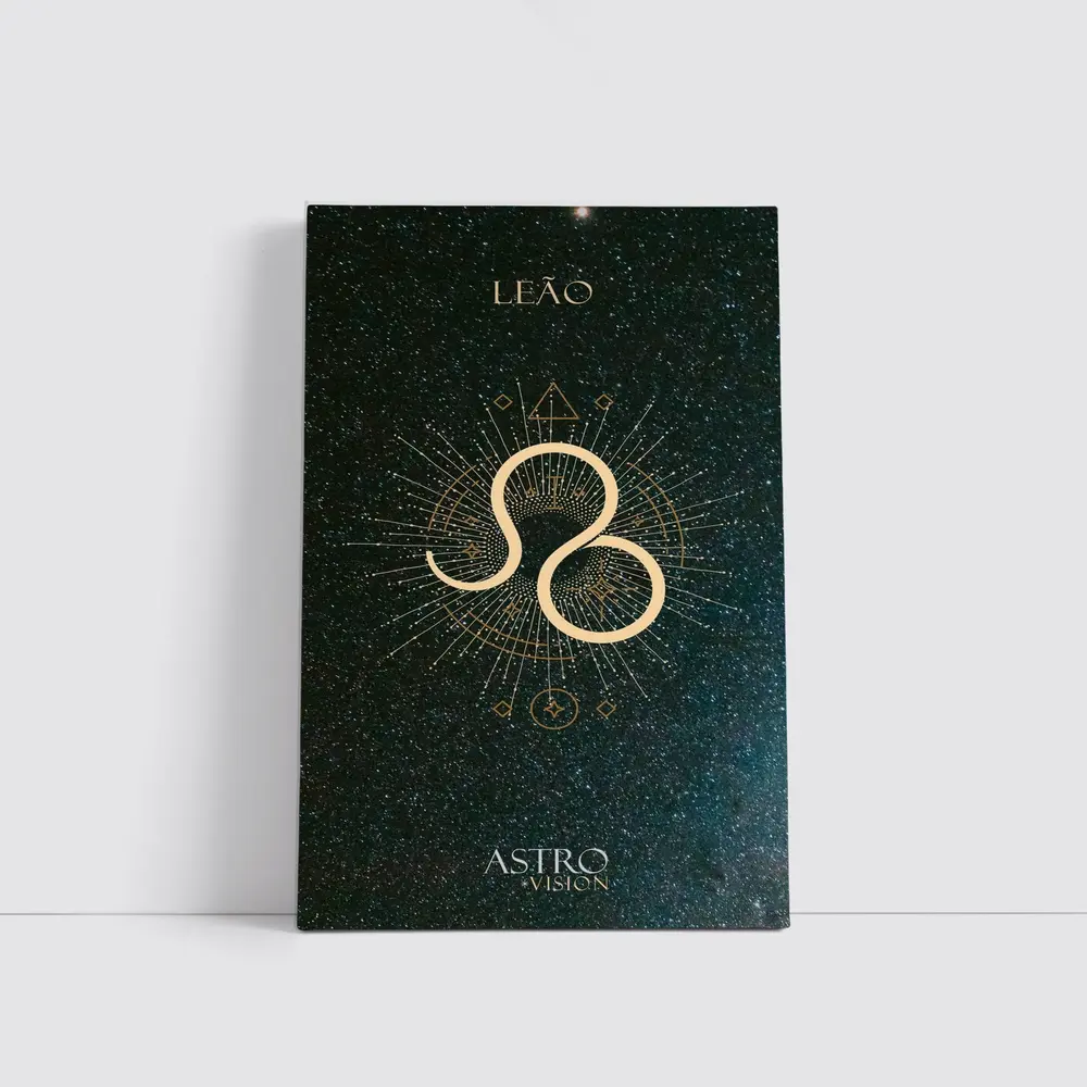 Leo Zodiac Sign Gold Geometric Star Art – Wall Art