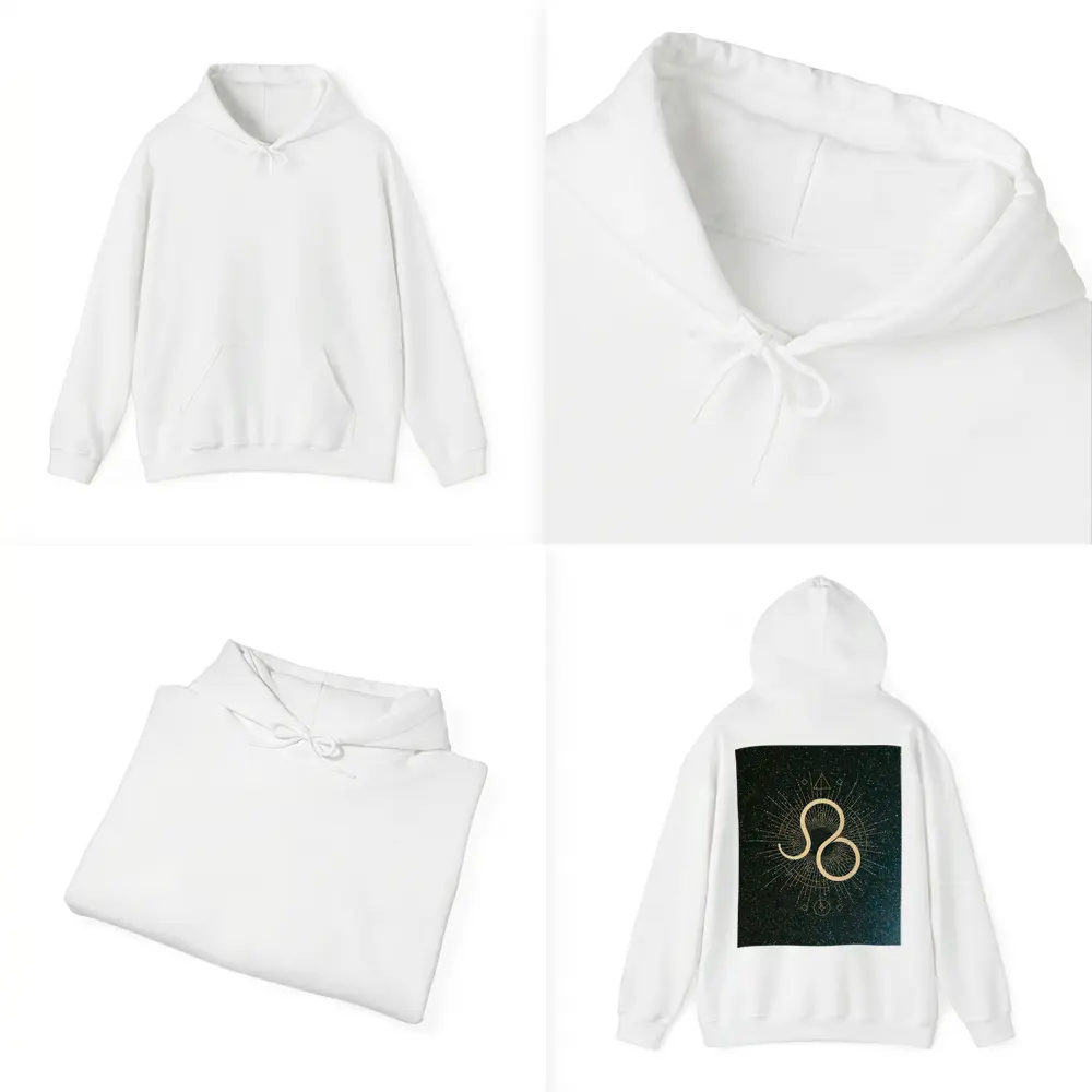 Leo Zodiac Sign Gold Geometric Star Art – Hoodies