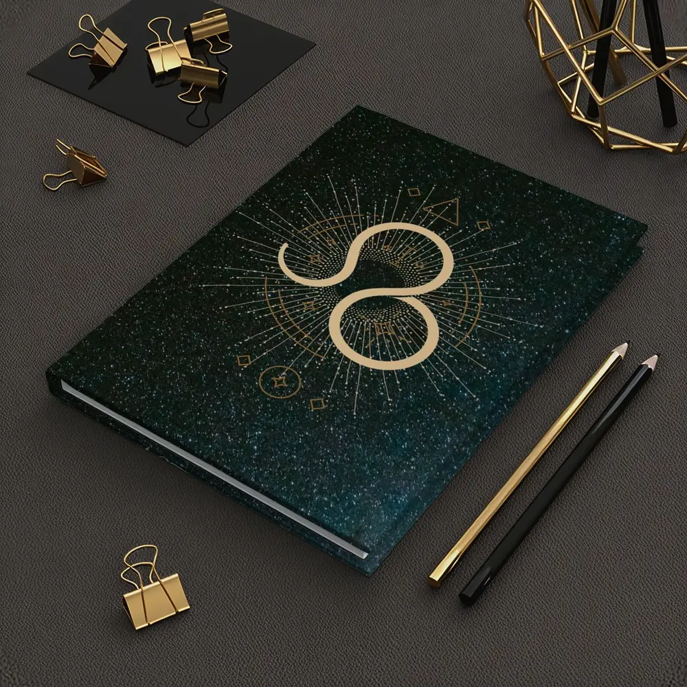 Leo Zodiac Sign Gold Geometric Star Art – Notebooks