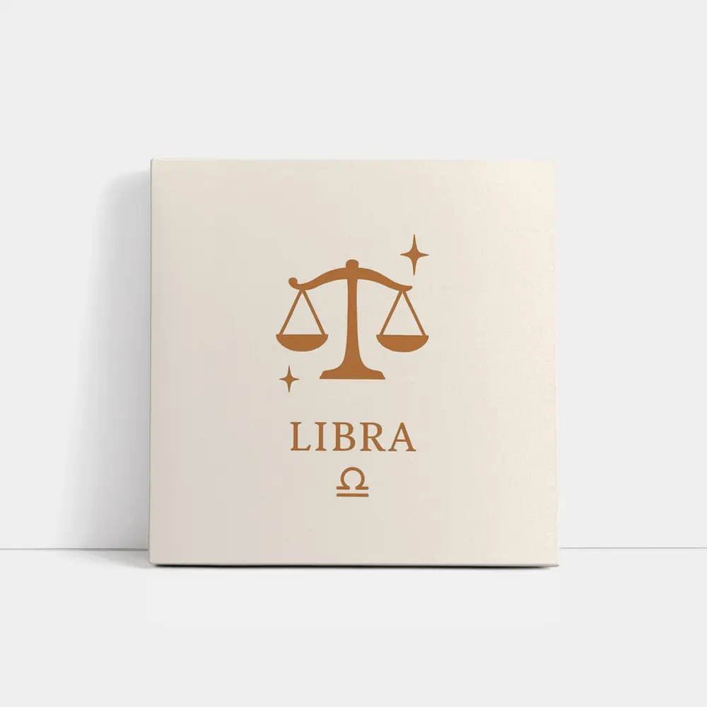 Libra Zodiac Scale Symbol Beige Background – Wall Art