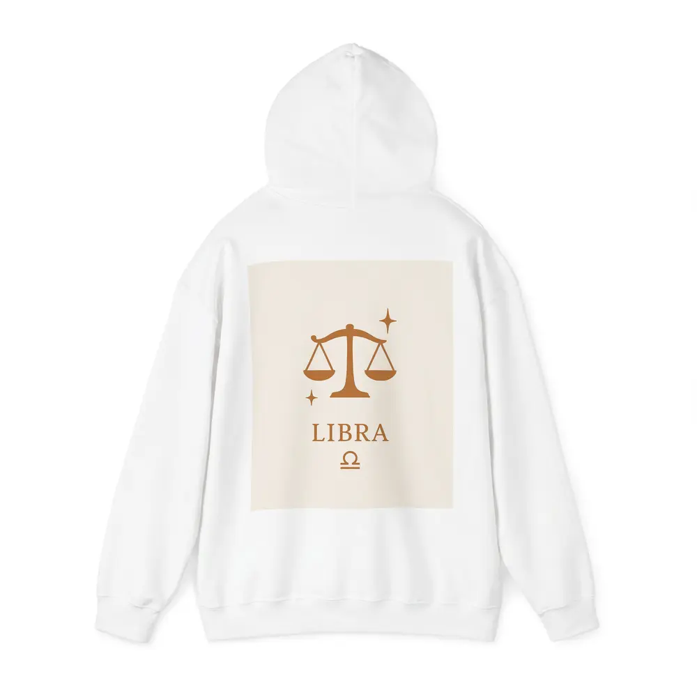 Libra Zodiac Scale Symbol Beige Background – Hoodies