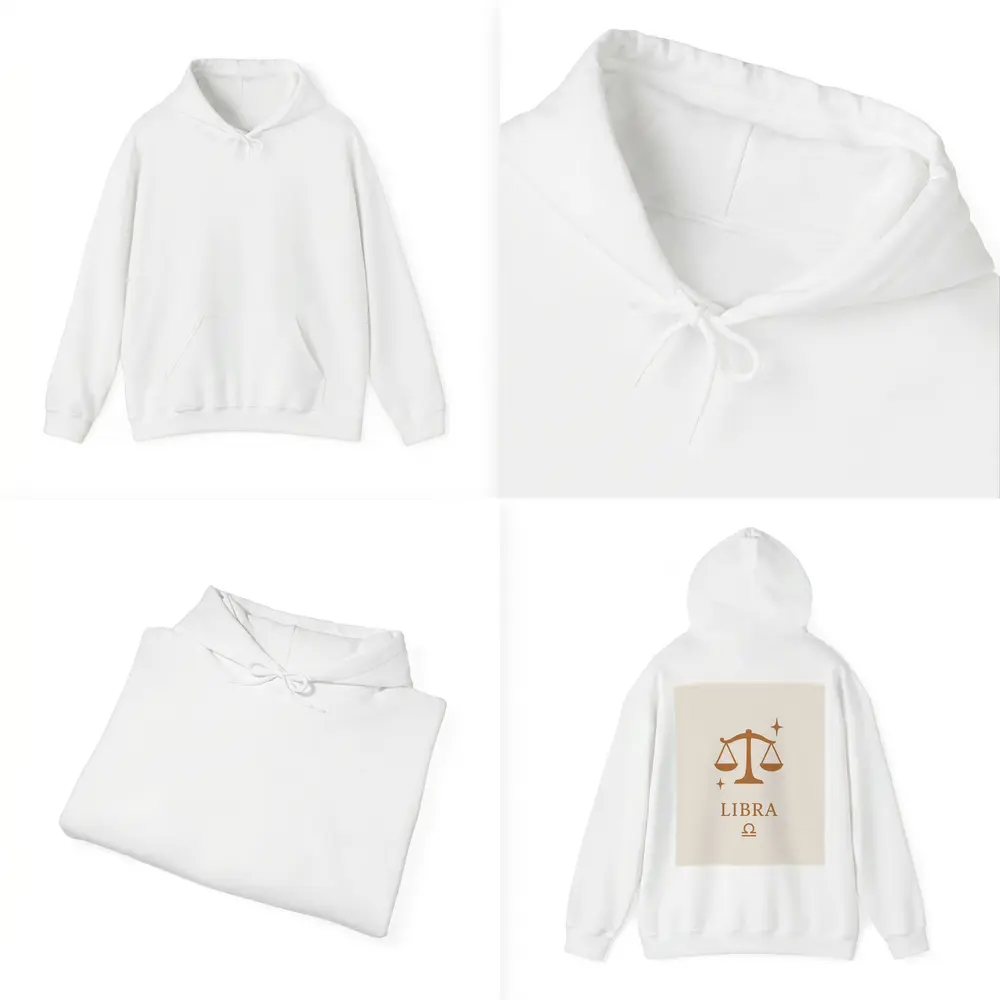 Libra Zodiac Scale Symbol Beige Background – Hoodies