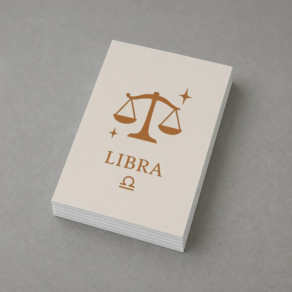 Libra Zodiac Scale Symbol Beige Background – Postcards