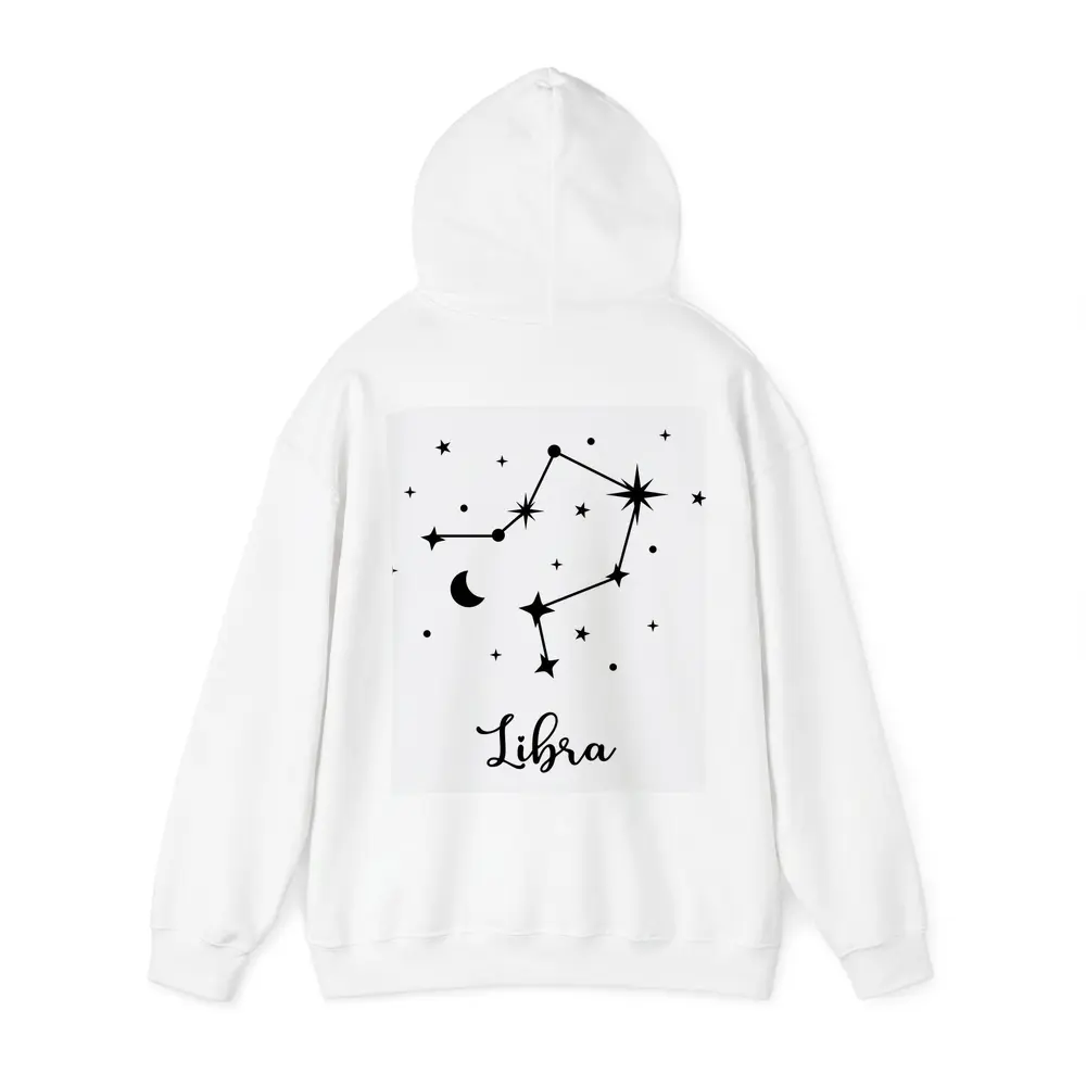 Libra Constellation Stars Moon Black White – Hoodies