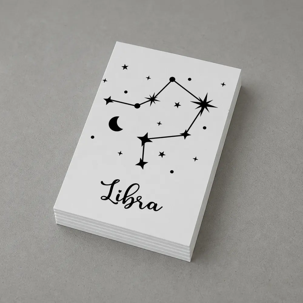 Libra Constellation Stars Moon Black White – Postcards