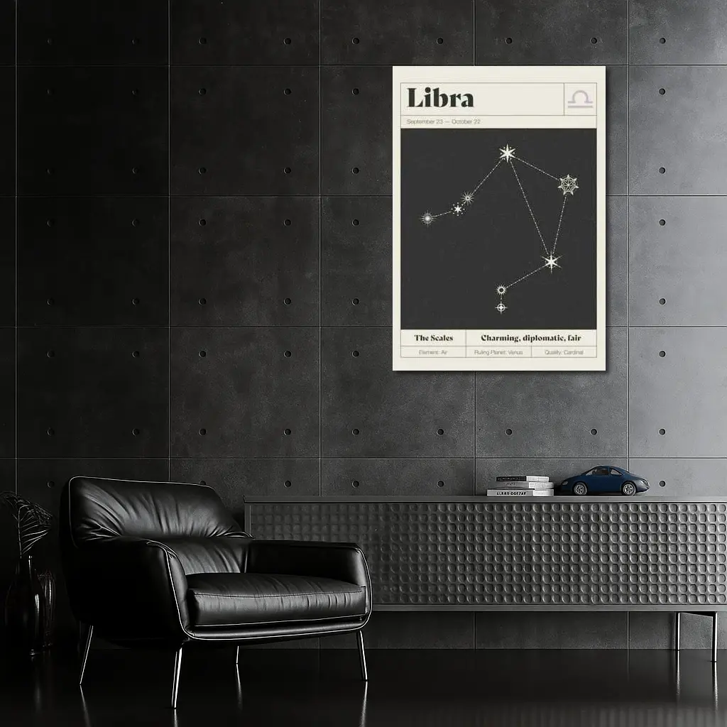 Libra Constellation Star Map Dark Sky – Wall Art