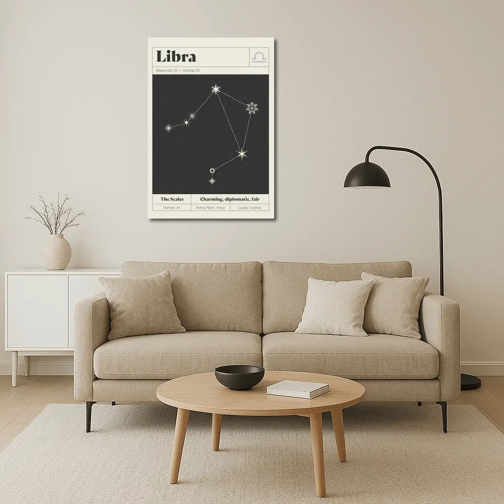 Libra Constellation Star Map Dark Sky – Wall Art