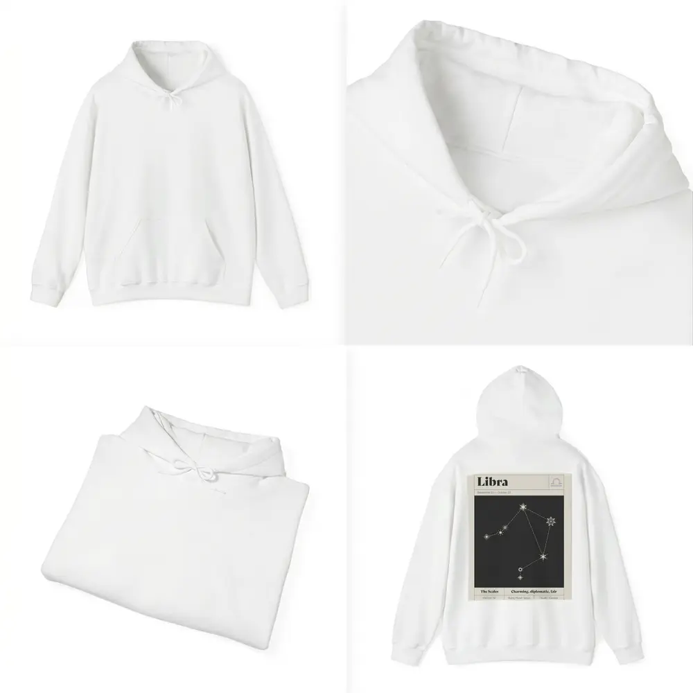 Libra Constellation Star Map Dark Sky – Hoodies