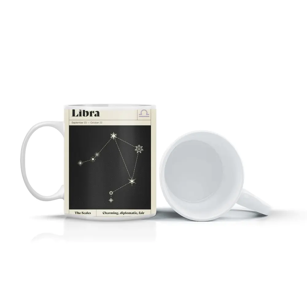 Libra Constellation Star Map Dark Sky – Mugs