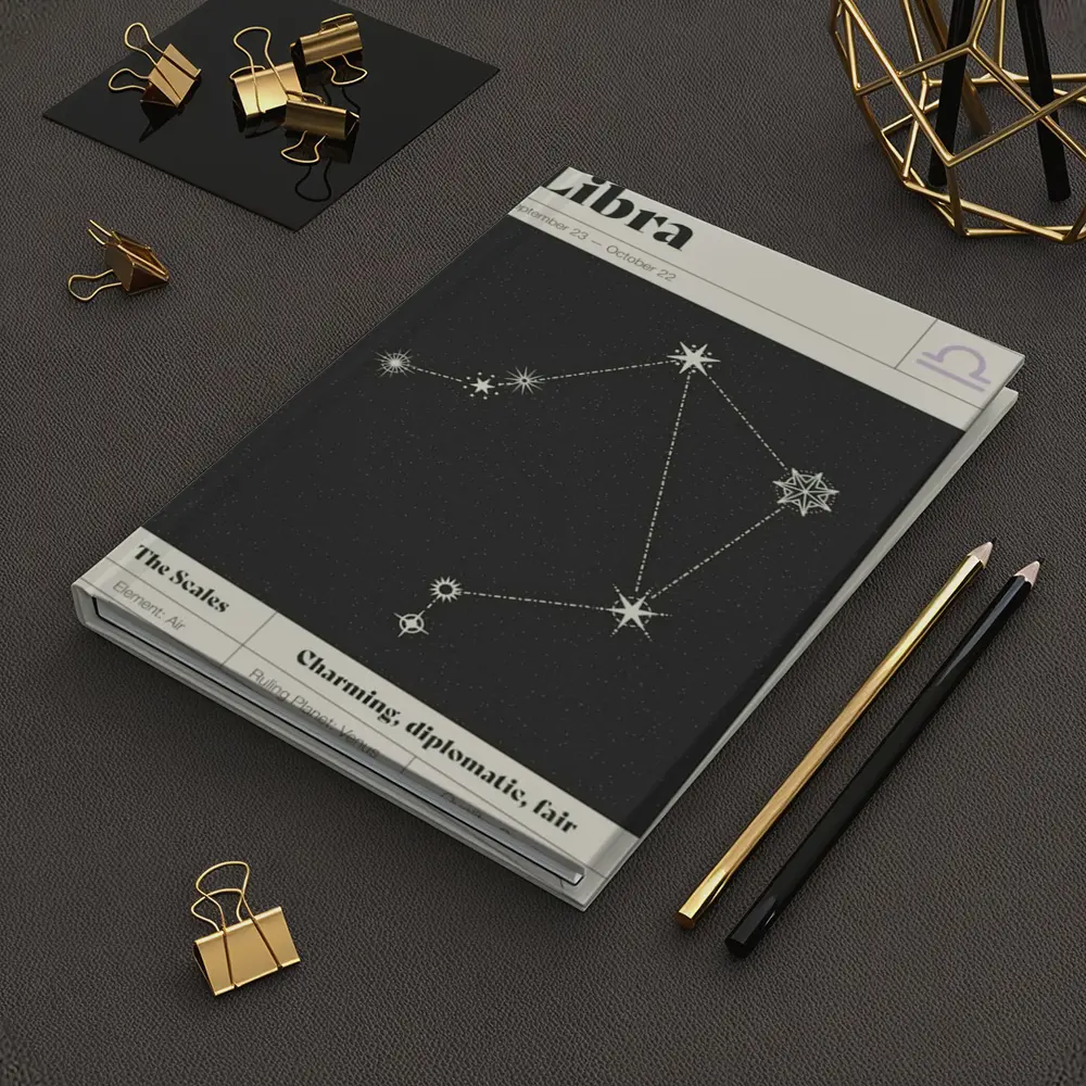 Libra Constellation Star Map Dark Sky – Notebooks