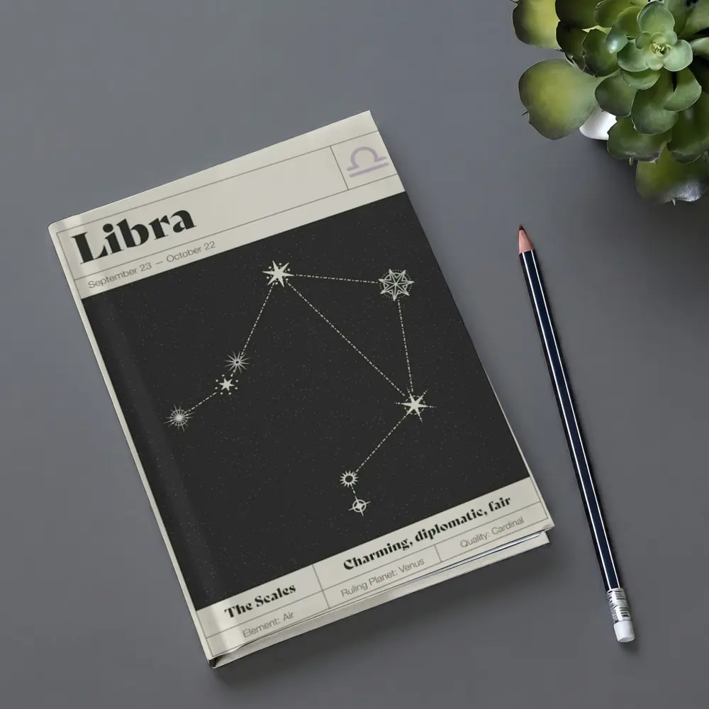 Libra Constellation Star Map Dark Sky – Notebooks