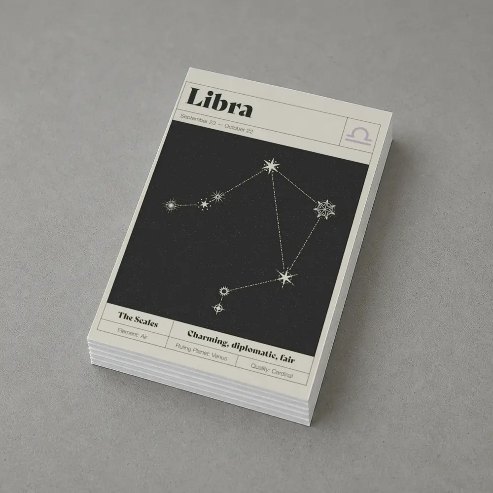Libra Constellation Star Map Dark Sky – Postcards