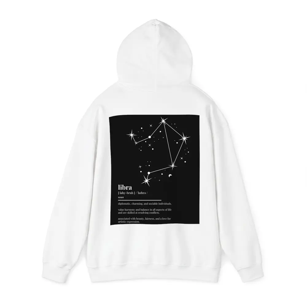 Libra Zodiac Constellation Definition Black Background – Hoodies