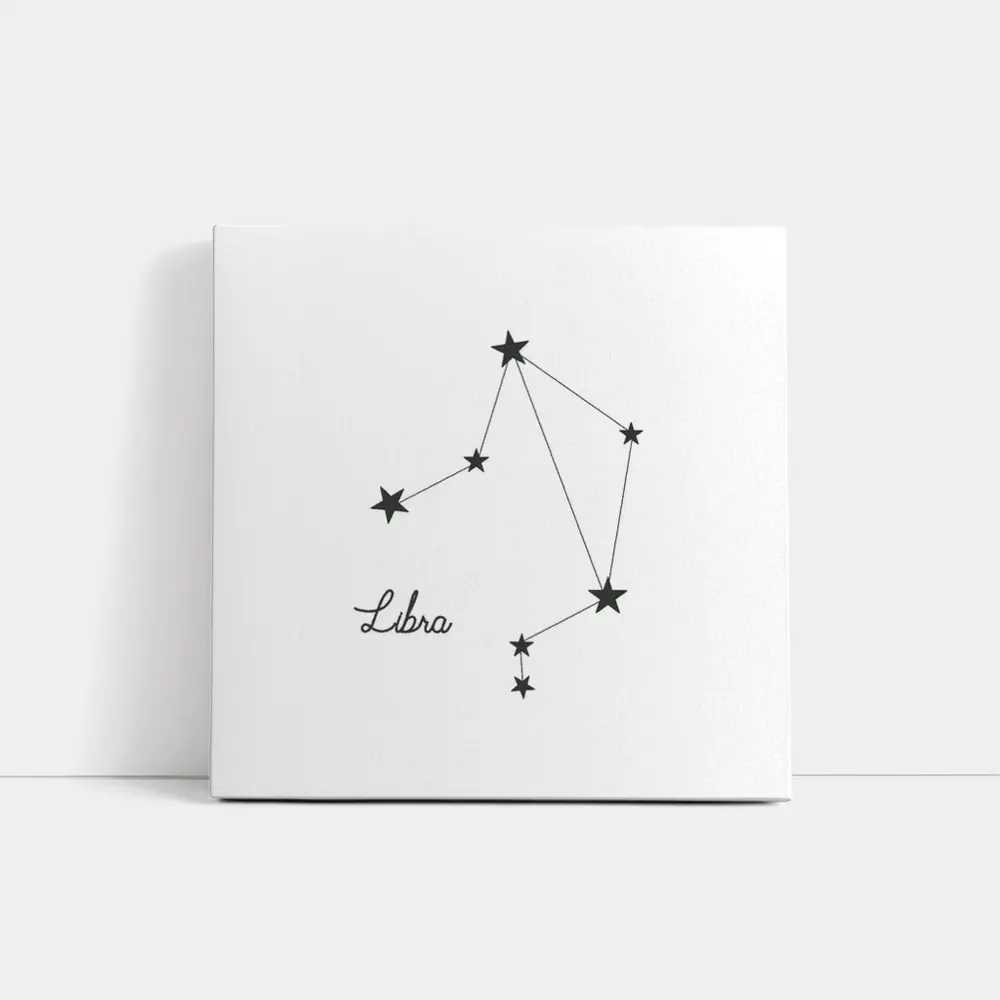 Libra Constellation Stars Minimalist White Art – Wall Art