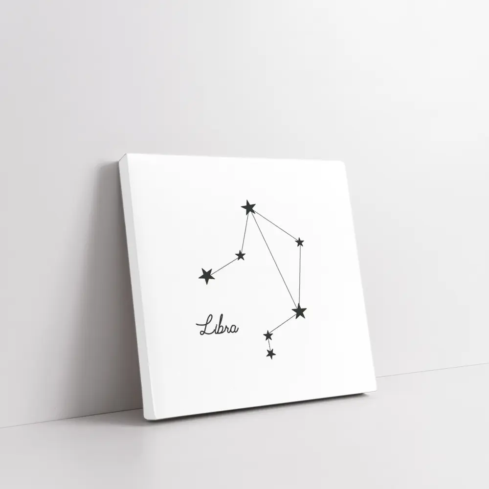 Libra Constellation Stars Minimalist White Art – Wall Art