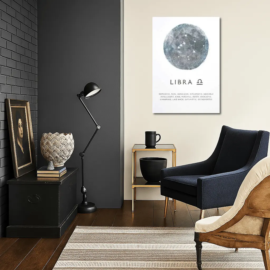 Libra Constellation Moon Zodiac Sign Art – Wall Art